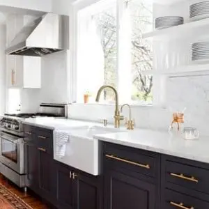 black and white kitchen