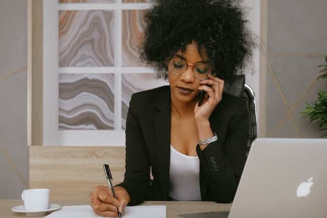 A person on a phone call.