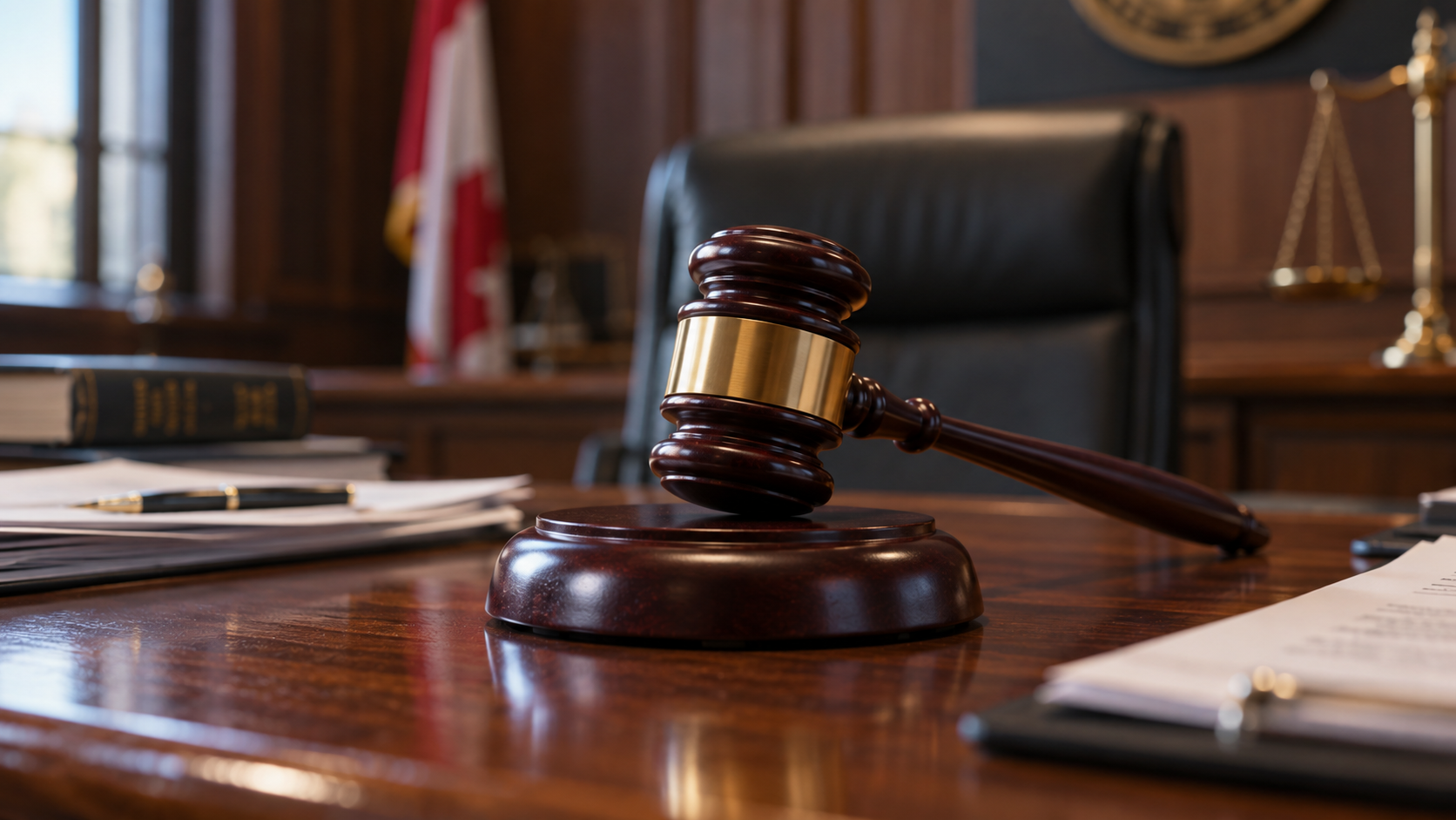 Judges Gavel on Desk